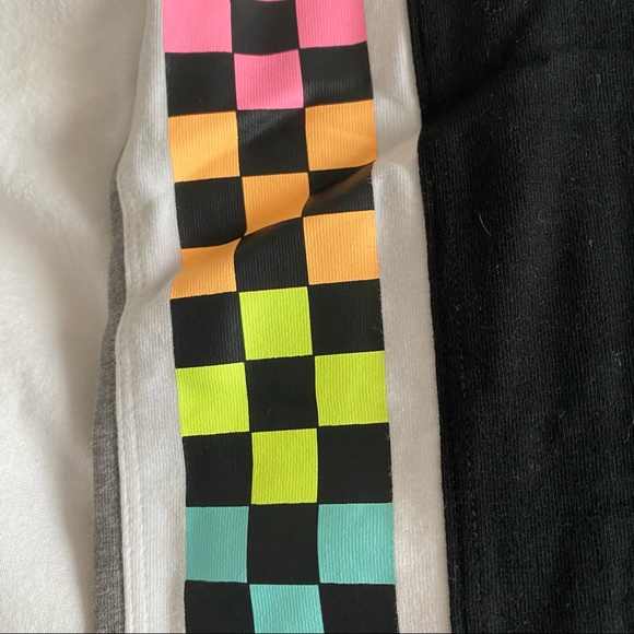 VS Pink Black Leggings with Rainbow Checker Pattern Size Small - Picture 7 of 8